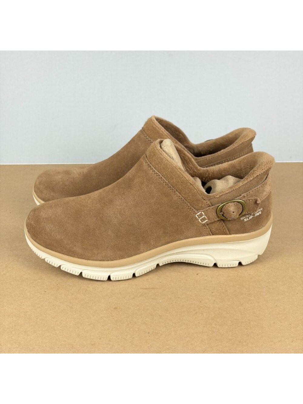 Skechers Slip-Ins Easy Going Modern Time Suede Shoes Womens 10 Tan Slip On - Picture 10 of 10